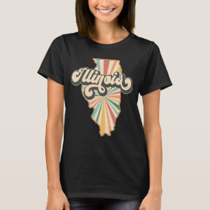Illinois Home State US Vintage Retro Country Patri T-Shirt