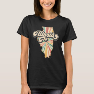 Illinois Home State US Vintage Retro Country Patri T-Shirt