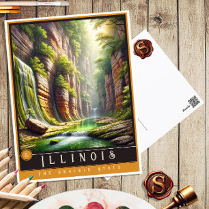 Illinois Hyper-Realistic State Postcard