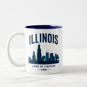 Illinois Iconic Landmarks Two-Tone Coffee Mug