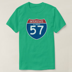 Illinois IL I-57 Interstate Highway Shield - T-Shirt