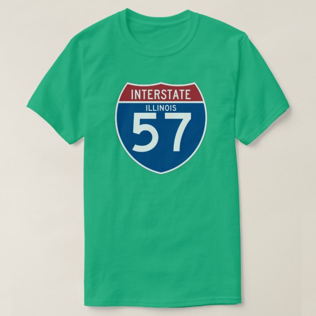 Illinois IL I-57 Interstate Highway Shield - T-Shirt (Design Front)