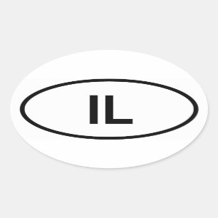 Illinois, "IL" Oval Sticker