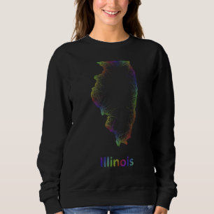 Illinois IL Pride Prairie State Map Chicago Lake M Sweatshirt