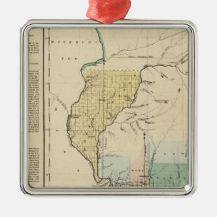 Illinois in 1822 metal tree decoration