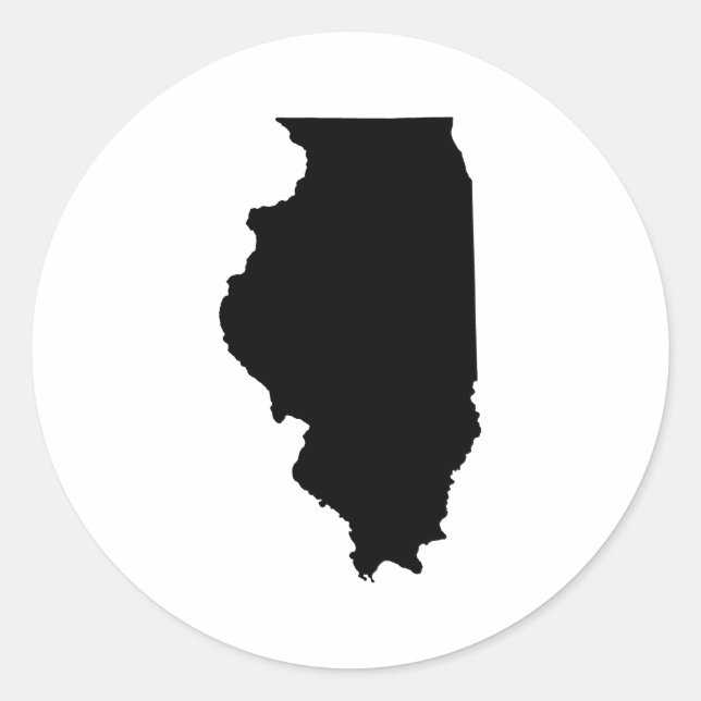 Illinois in Black and White Classic Round Sticker (Front)