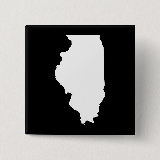 Illinois in White and Black 15 Cm Square Badge (Front)