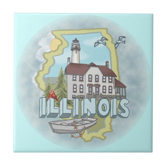 Illinois Lighthouse tile (Front)