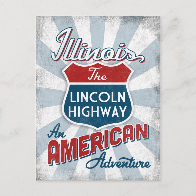 Illinois Lincoln Highway Vintage America Postcard (Front)