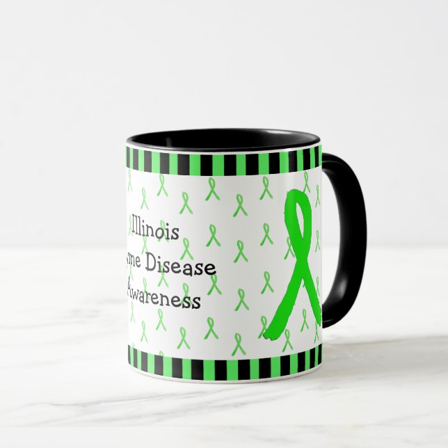 Illinois Lyme Disease Awareness Coffee Mug (Front Right)