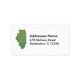 Illinois Map Address Label