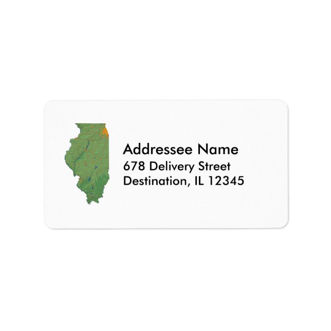 Illinois Map Address Label (Front)
