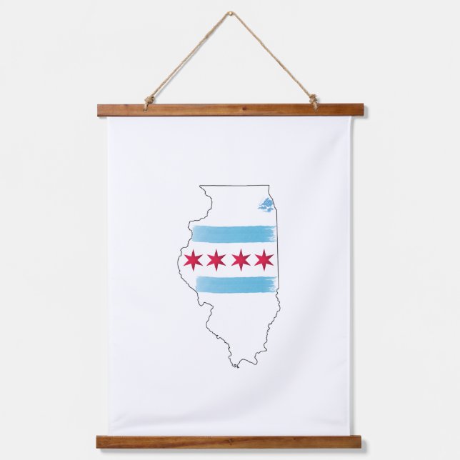 Illinois map hanging tapestry (Front)