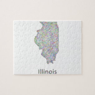 Illinois map jigsaw puzzle