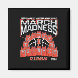 Illinois March Madness 2025 Men's Sketll Nil Magnet
