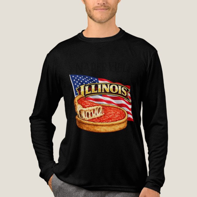 Illinois Men's Bella+Canvas Long Sleeve Tri-Blend Shirt (Front)