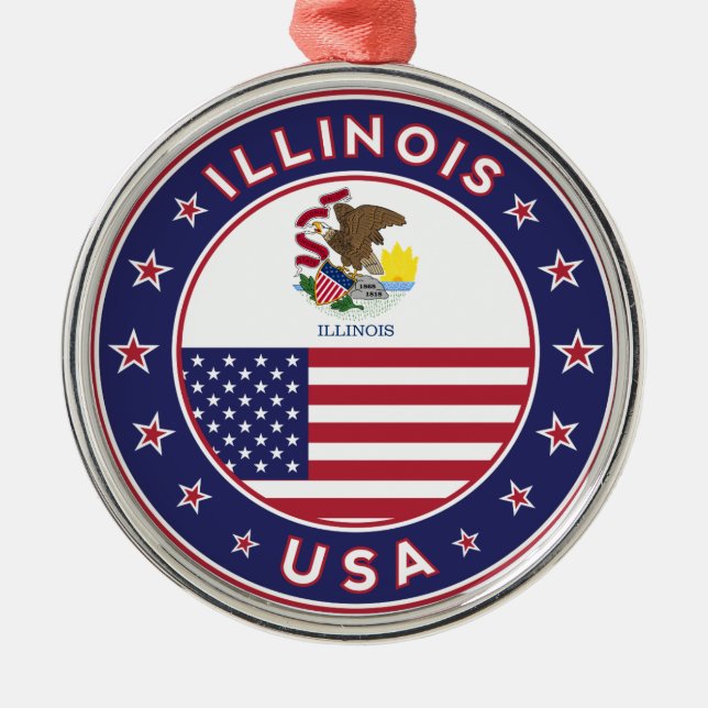 Illinois Metal Tree Decoration (Front)