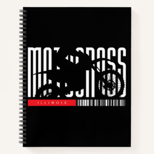 Illinois Motocross Motorcycle Silhouette Notebook