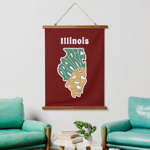 Illinois Nickname Word Art   Hanging Tapestry