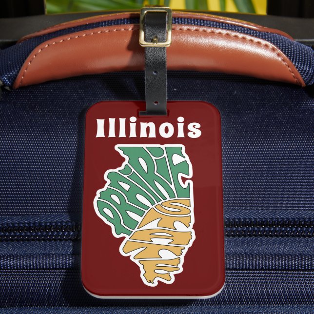 Illinois Nickname Word Art   Luggage Tag (Front Insitu 2)