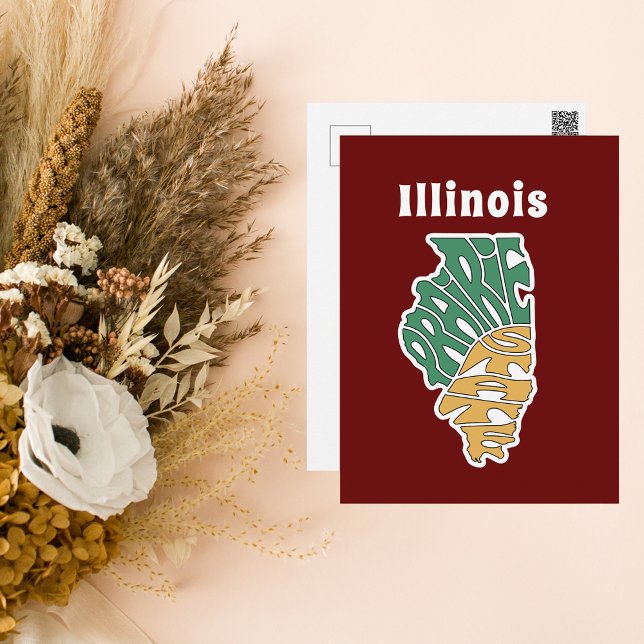 Illinois Nickname Word Art Postcard (Creator Uploaded)