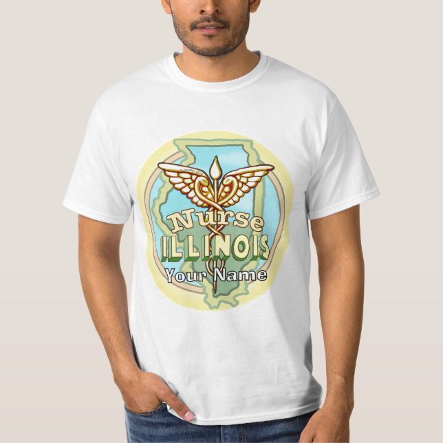 Illinois Nurse Caduceus T-Shirt (Front)