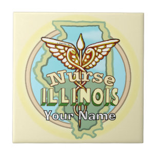 Illinois Nurse Caduceus Tile