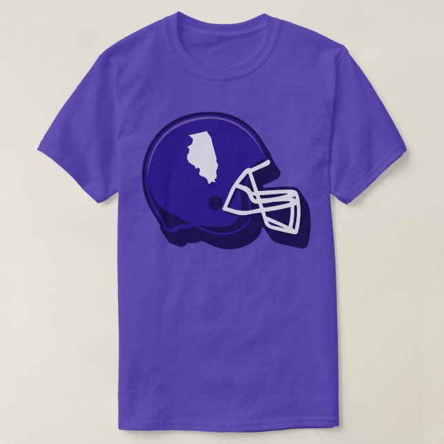 Illinois Outline  Helmet T-Shirt (Design Front)