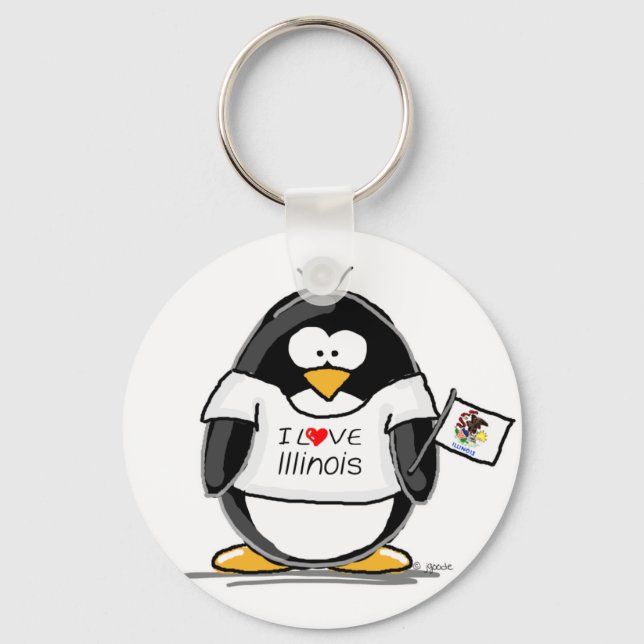 Illinois Penguin Key Ring (Front)