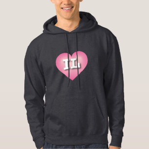 Illinois Pink Fade Heart - I love IL Hoodie