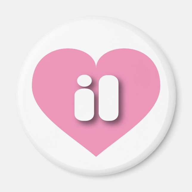 Illinois pink heart - I love il Magnet (Front)