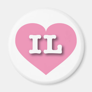 Illinois Pink Heart - I love IL Magnet