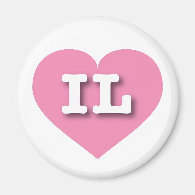 Illinois Pink Heart - I love IL Magnet (Front)
