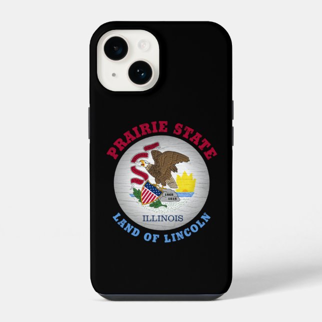 ILLINOIS PRAIRIE STATE FLAG iPhone CASE (Back)