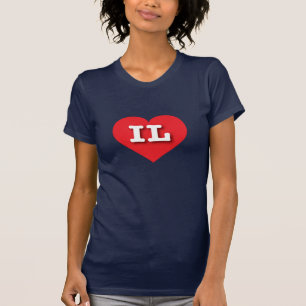 Illinois Red Heart - I love IL T-Shirt