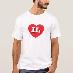 Illinois Red Heart - I love IL T-Shirt