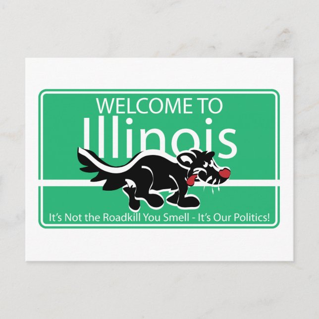 Illinois Road Sign Postcard (Front)