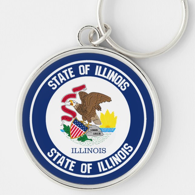 Illinois Round Emblem Key Ring (Front)