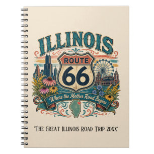 Illinois Route 66 Chicago Mother Road Planner Notebook