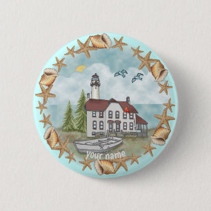 Illinois Shells Lighthouse pin button