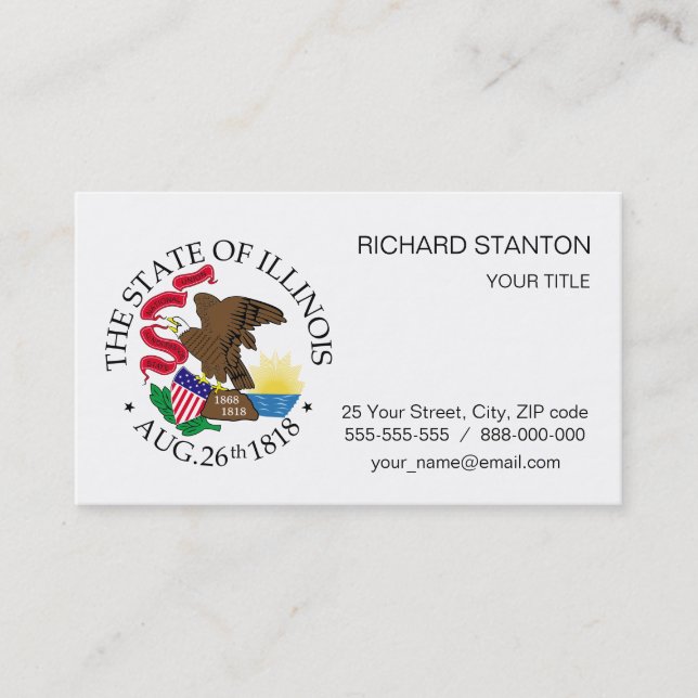 Illinois sign business card (Front)