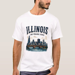 Illinois Skyline and Prairie Heritage T-Shirt