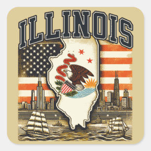 Illinois Square Sticker