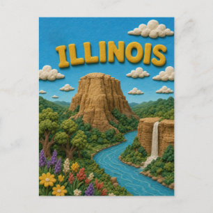 Illinois Starved Rock Modern KLAYKOO Postcard