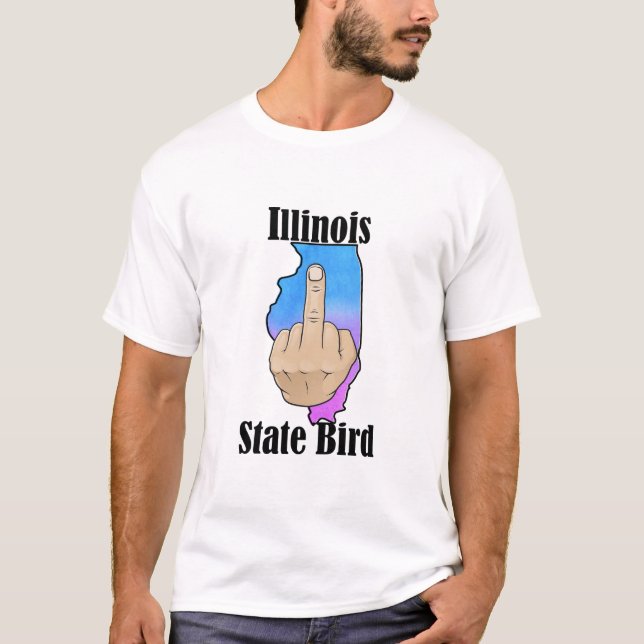 Illinois state bird t-shirt middle finger colour (Front)