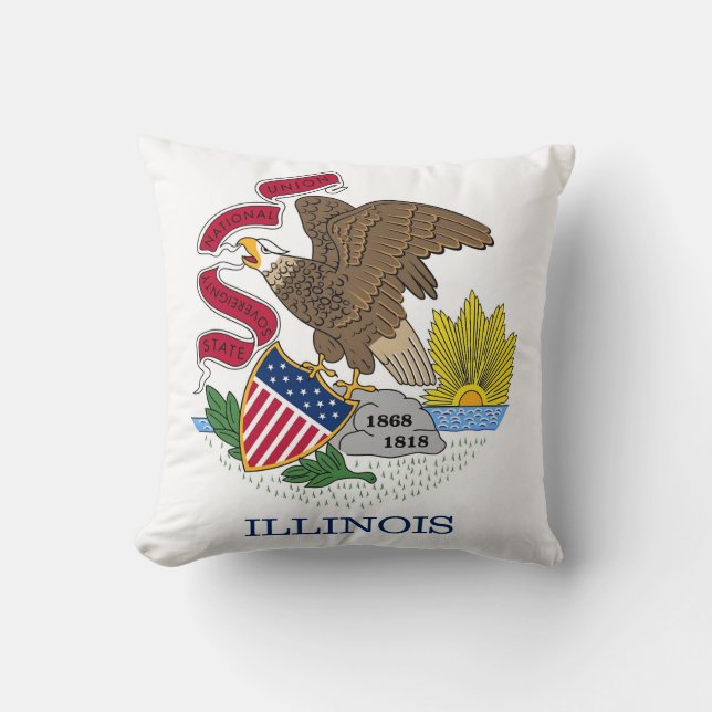Illinois State Flag American MoJo Pillow (Front)