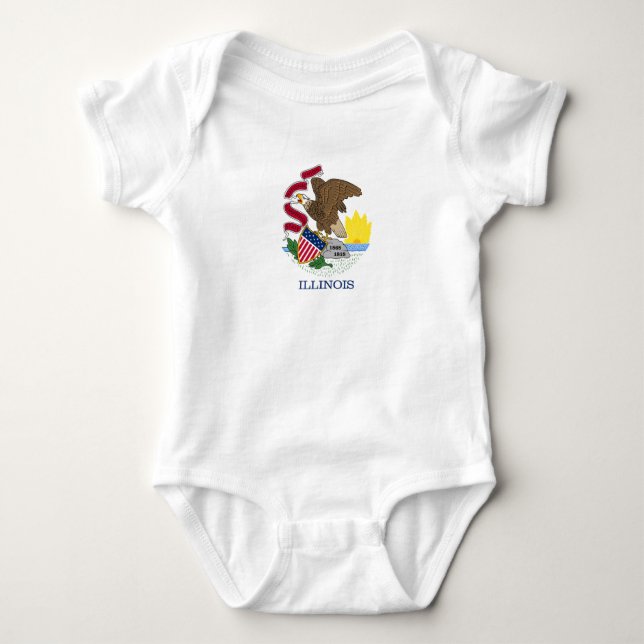 Illinois State Flag Baby Bodysuit (Front)