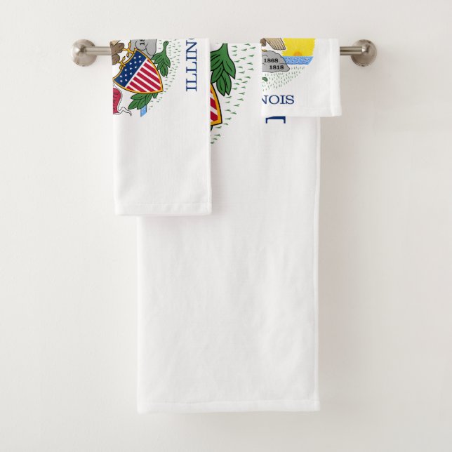 Illinois State Flag Bath Towel Set (Insitu)