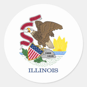 Illinois State Flag Classic Round Sticker