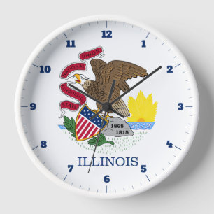 ILLINOIS STATE FLAG CLOCK